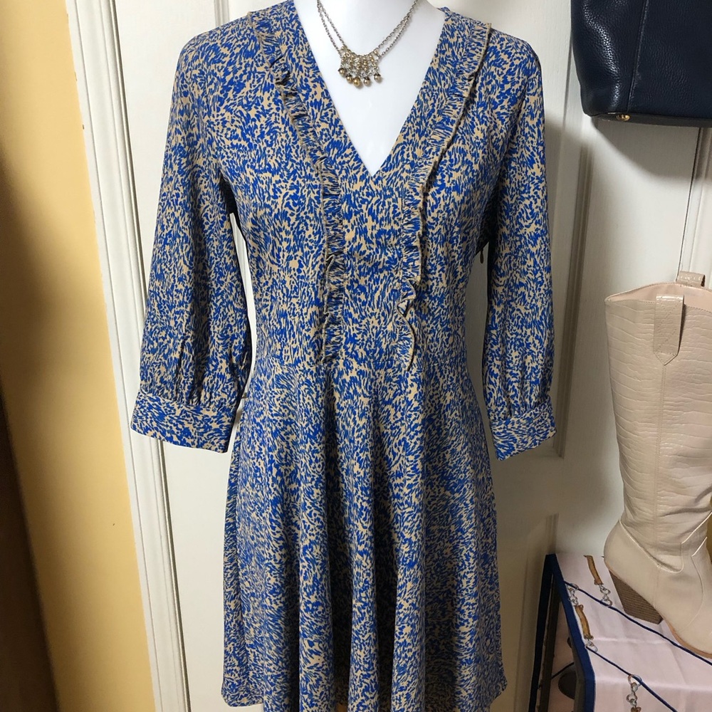 Floral V-Neck Ruffle Fit & Flare Dress